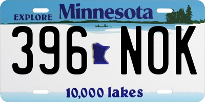 MN license plate 396NOK