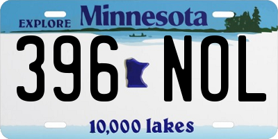 MN license plate 396NOL