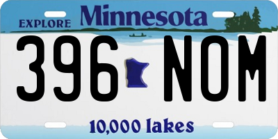 MN license plate 396NOM