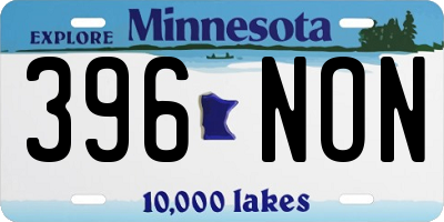 MN license plate 396NON