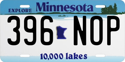 MN license plate 396NOP