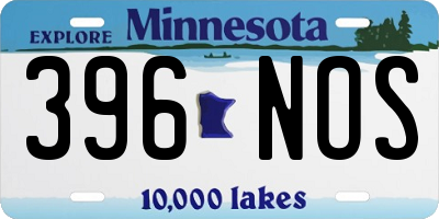 MN license plate 396NOS