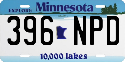 MN license plate 396NPD