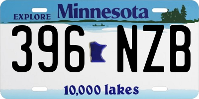 MN license plate 396NZB