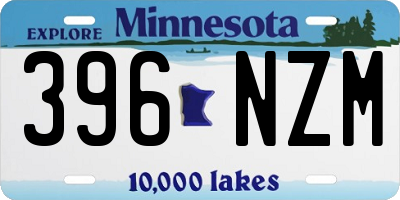MN license plate 396NZM