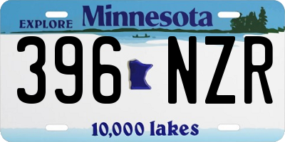 MN license plate 396NZR
