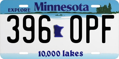 MN license plate 396OPF