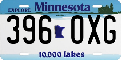 MN license plate 396OXG