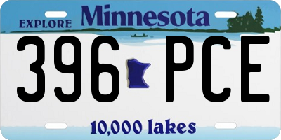 MN license plate 396PCE