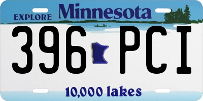 MN license plate 396PCI