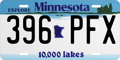 MN license plate 396PFX