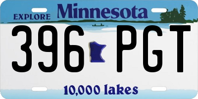 MN license plate 396PGT