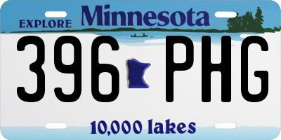 MN license plate 396PHG