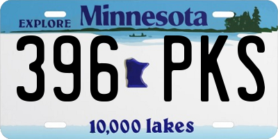 MN license plate 396PKS