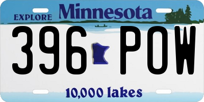 MN license plate 396POW