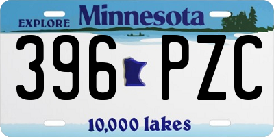 MN license plate 396PZC