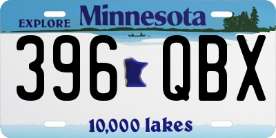 MN license plate 396QBX
