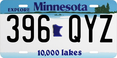 MN license plate 396QYZ