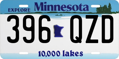 MN license plate 396QZD