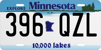 MN license plate 396QZL
