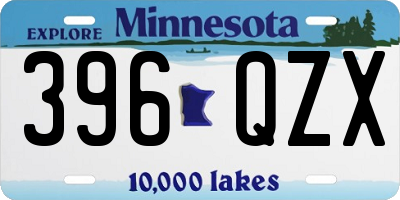 MN license plate 396QZX