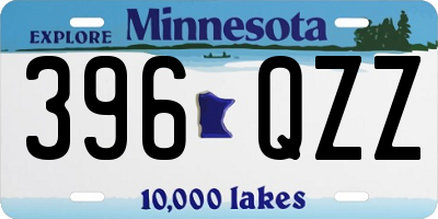 MN license plate 396QZZ