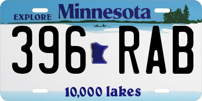 MN license plate 396RAB