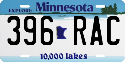 MN license plate 396RAC