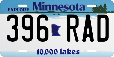 MN license plate 396RAD