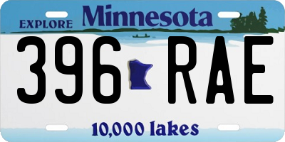 MN license plate 396RAE