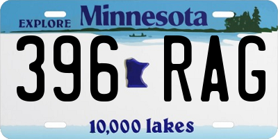 MN license plate 396RAG