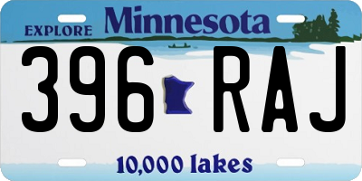 MN license plate 396RAJ
