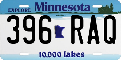 MN license plate 396RAQ