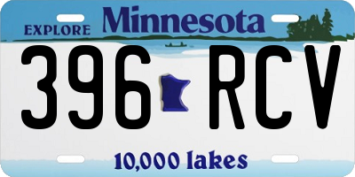 MN license plate 396RCV