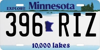 MN license plate 396RIZ