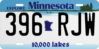 MN license plate 396RJW