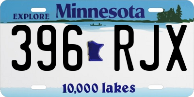 MN license plate 396RJX