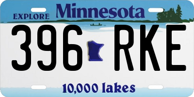 MN license plate 396RKE
