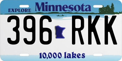 MN license plate 396RKK