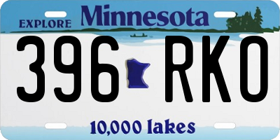 MN license plate 396RKO