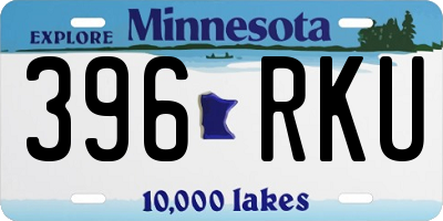 MN license plate 396RKU