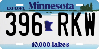 MN license plate 396RKW