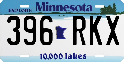 MN license plate 396RKX