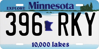 MN license plate 396RKY