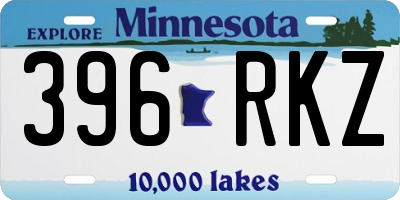 MN license plate 396RKZ