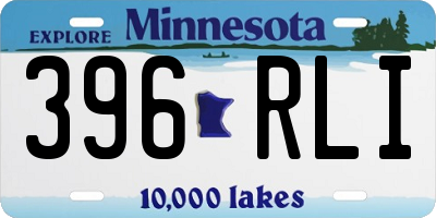 MN license plate 396RLI