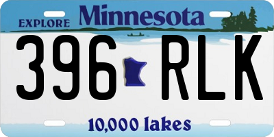 MN license plate 396RLK