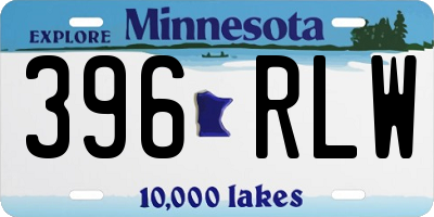 MN license plate 396RLW