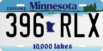 MN license plate 396RLX
