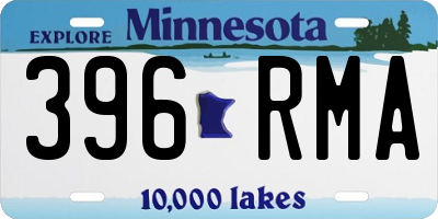 MN license plate 396RMA